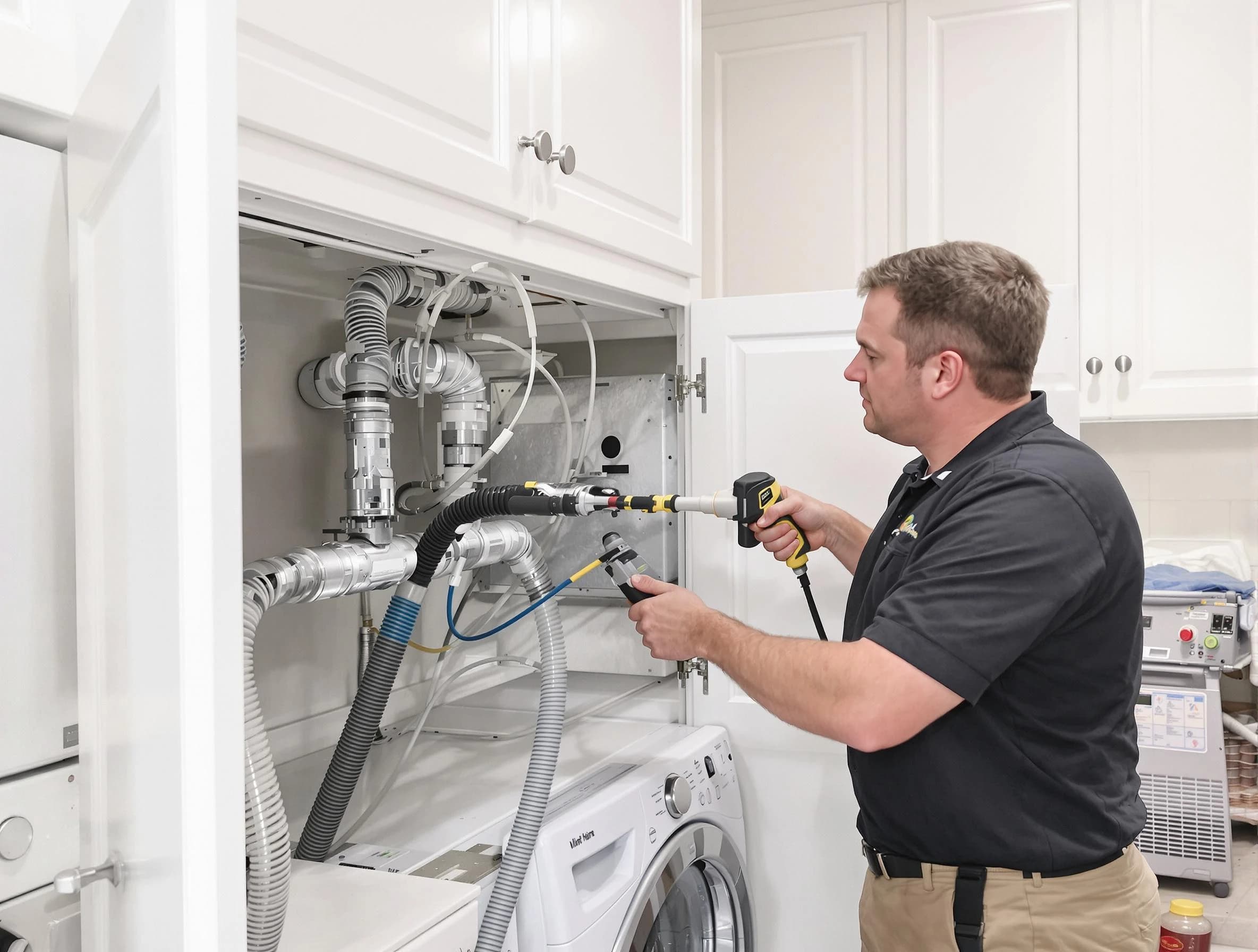 Cave Creek Dryer Vent Cleaning professional removing severe blockage from a clogged dryer vent in Cave Creek