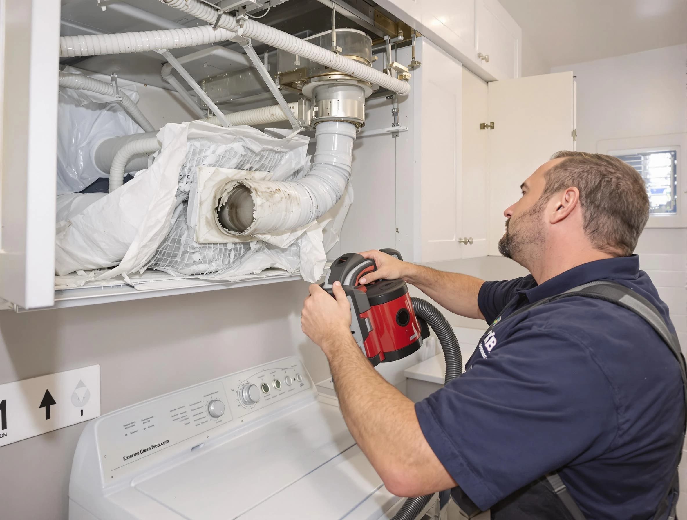 Cave Creek Dryer Vent Cleaning technician performing professional exhaust vent cleaning at a residential property in Cave Creek