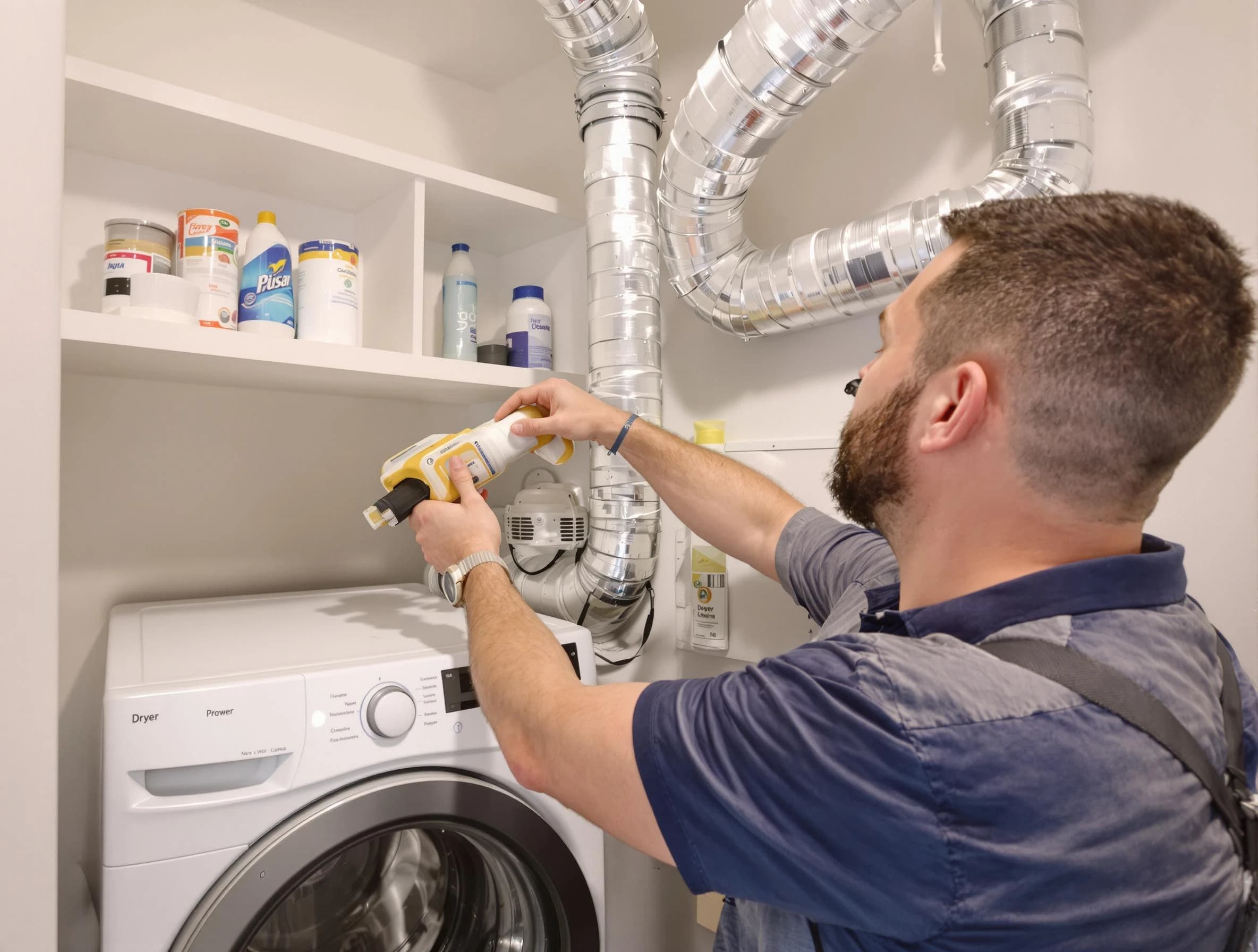 Cave Creek Dryer Vent Cleaning technician performing dryer vent cleaning at a home in Cave Creek