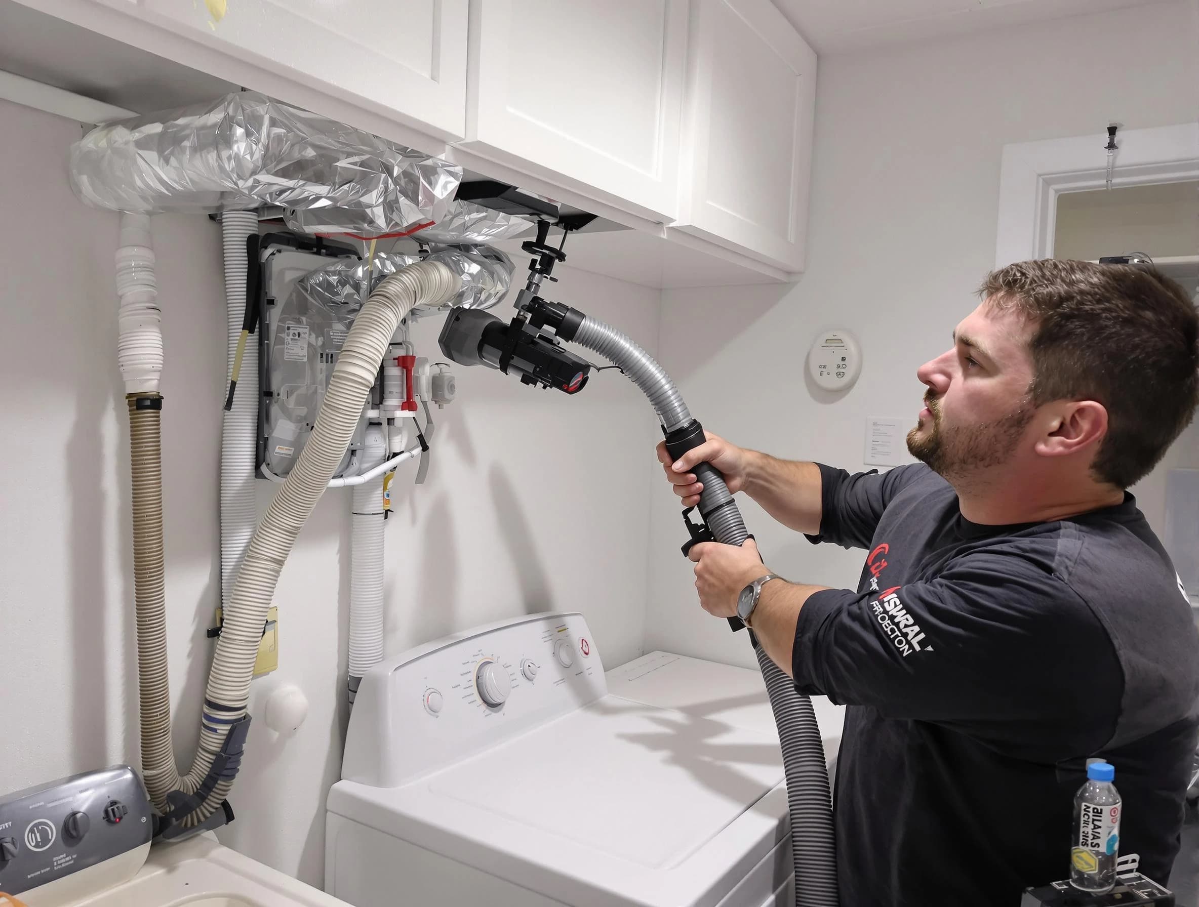 Cave Creek Dryer Vent Cleaning certified technician performing safety-focused gas dryer vent cleaning in Cave Creek