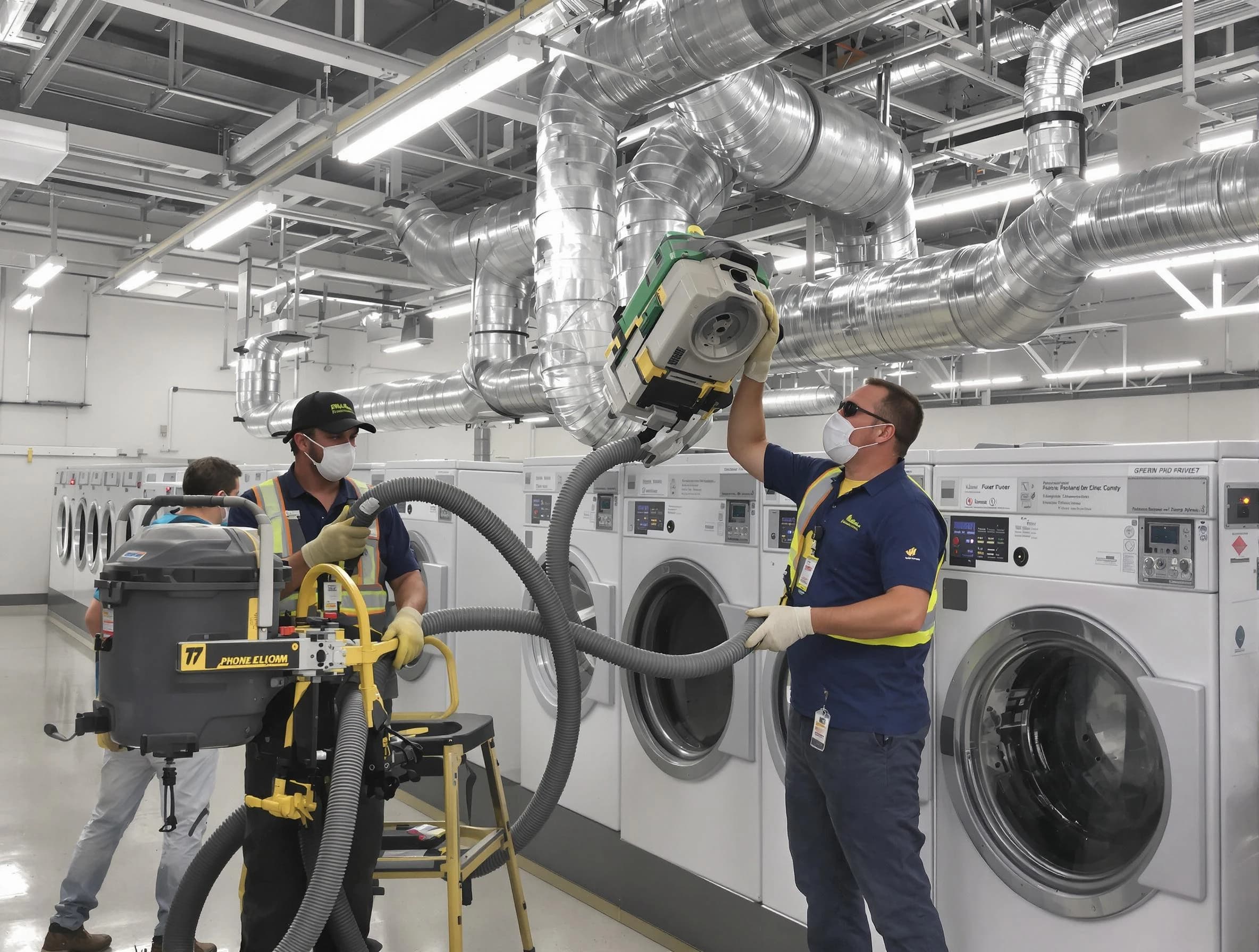 Cave Creek Dryer Vent Cleaning team cleaning large-scale industrial dryer vent systems at a facility in Cave Creek