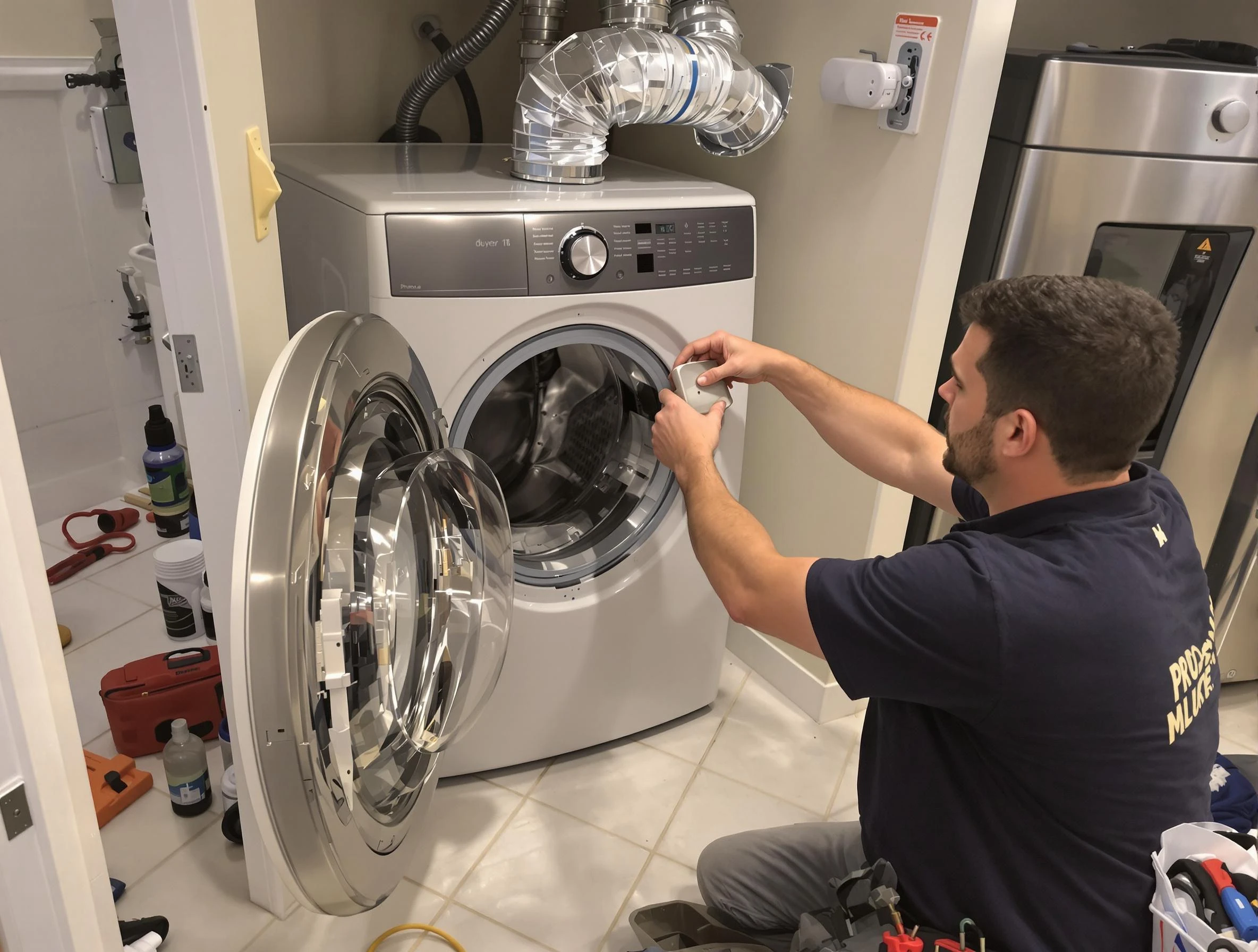 Cave Creek Dryer Vent Cleaning technician performing precise dryer vent hose installation in Cave Creek